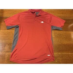 Large The North Face Vapor Wick Red Short Sleeve Shirt Polo
